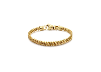 Gold Plated Mens Twisted Bracelet